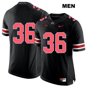 Men's NCAA Ohio State Buckeyes K'Vaughan Pope #36 College Stitched No Name Authentic Nike Red Number Black Football Jersey CN20G40SF